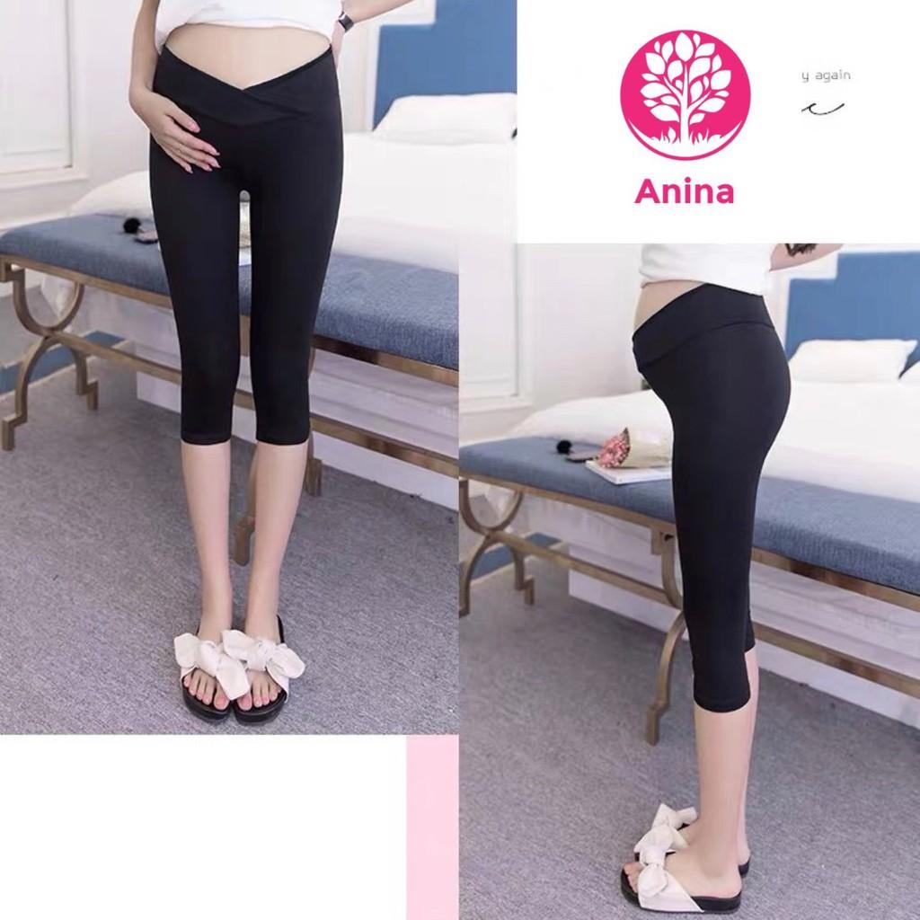 Quần bầu lửng legging cạp chéo đẹp co giãn thoải mái QB9005