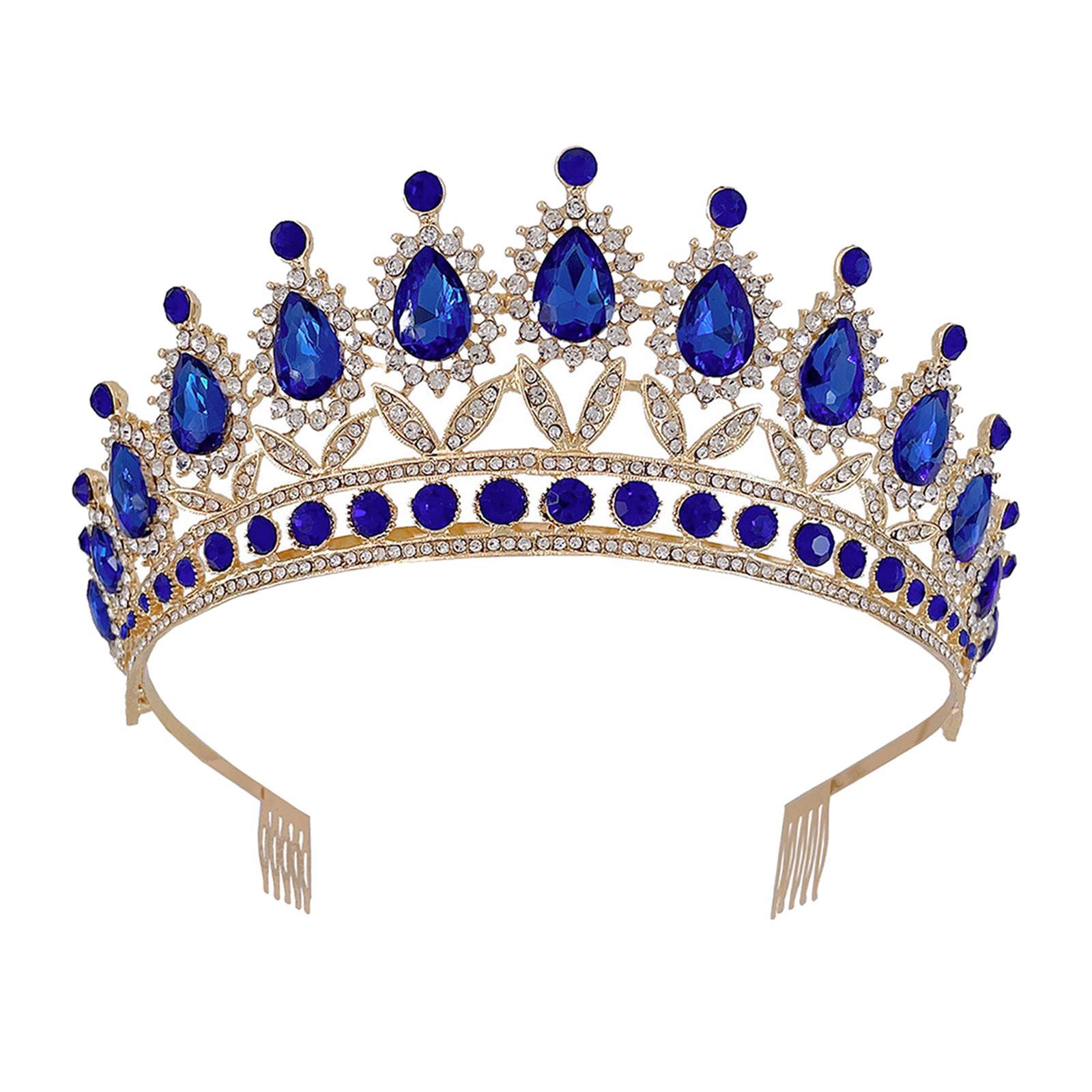 Tiara Crown with Comb Baroque Gifts Gorgeous Tiara Crown for Party Birthday