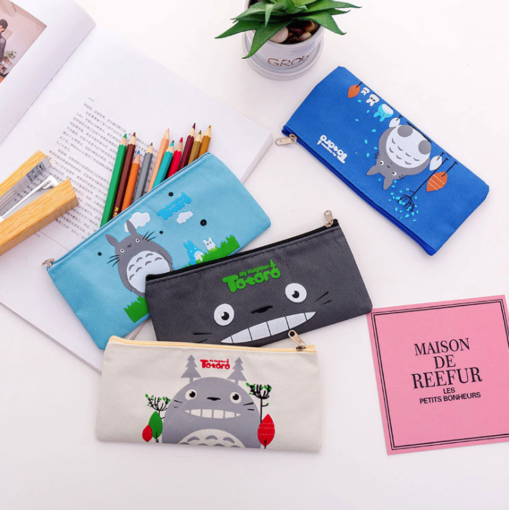 [COMBO 2 chiếc] Túi Vải Đựng Đồ Dùng Học Tập TOTORO - Túi Đựng Bút Viết Siêu Cute ( Phát màu ngẫu nhiên )