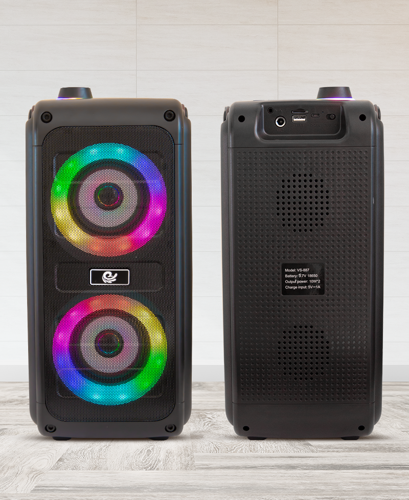 Loa Bluetooth Mini Kèm 1 Micro Có Dây Model VS-887 Hát Karaoke Cực Hay - Hàng Chính Hãng
