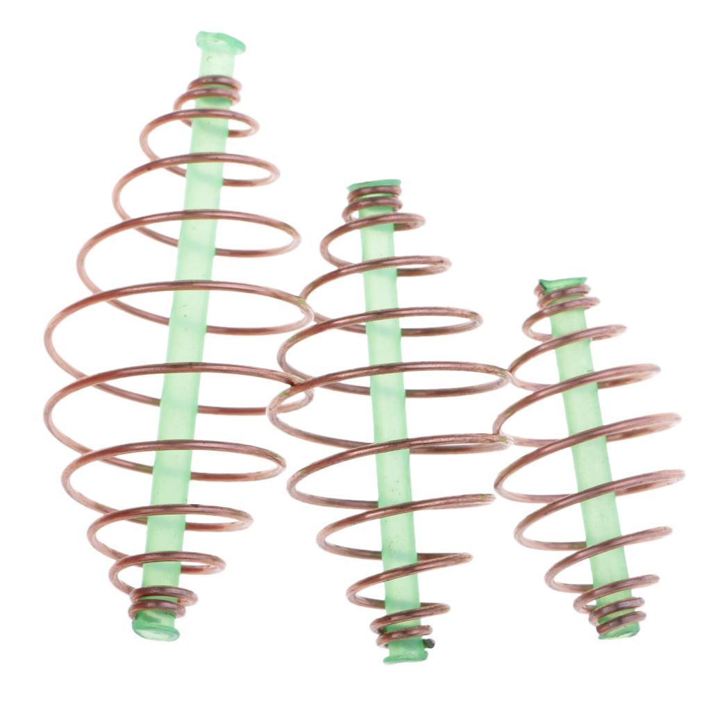 30pcs Carp Fishing Spring Feeder Inline Coarse Bait Metal Fishing Tackle
