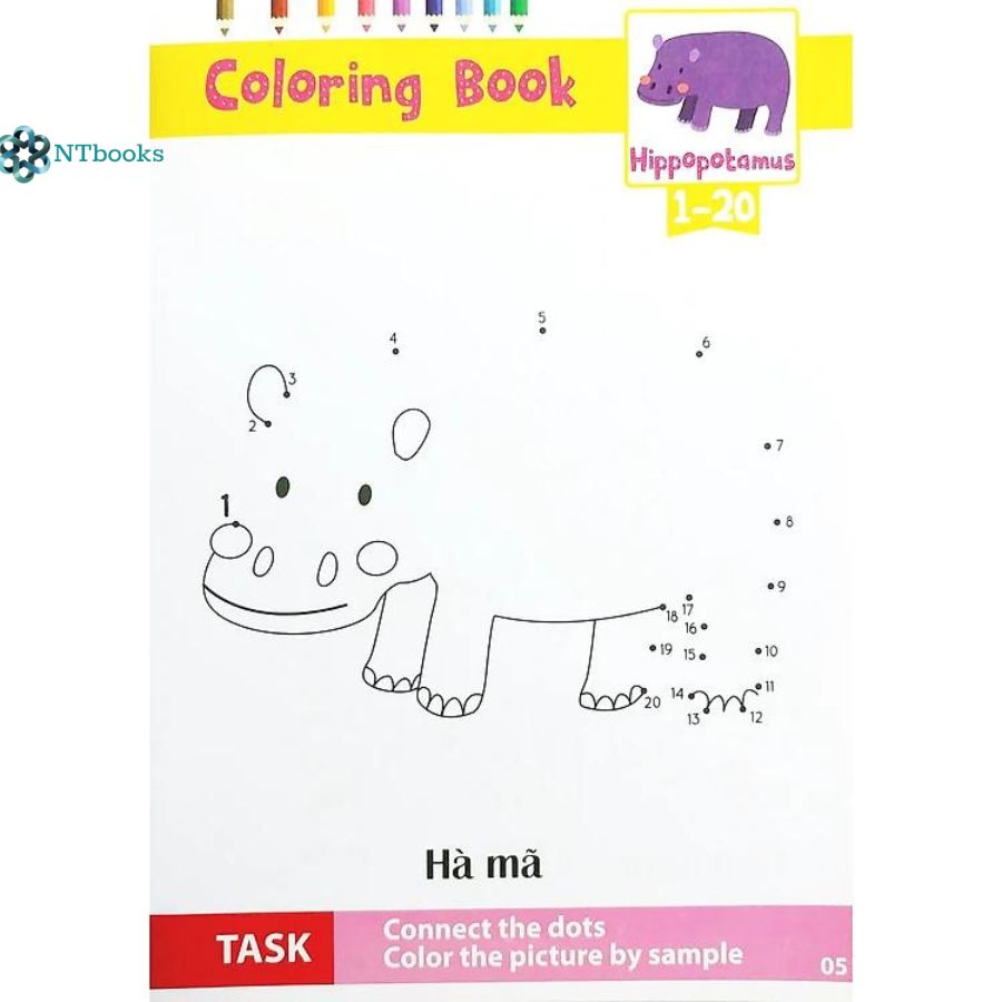 Combo 2 cuốn Nối Số Và Tô Màu Thông Minh: Thế Giới Động Vật - Động Vật Hoang Dã Tập 1 + Tập 2
