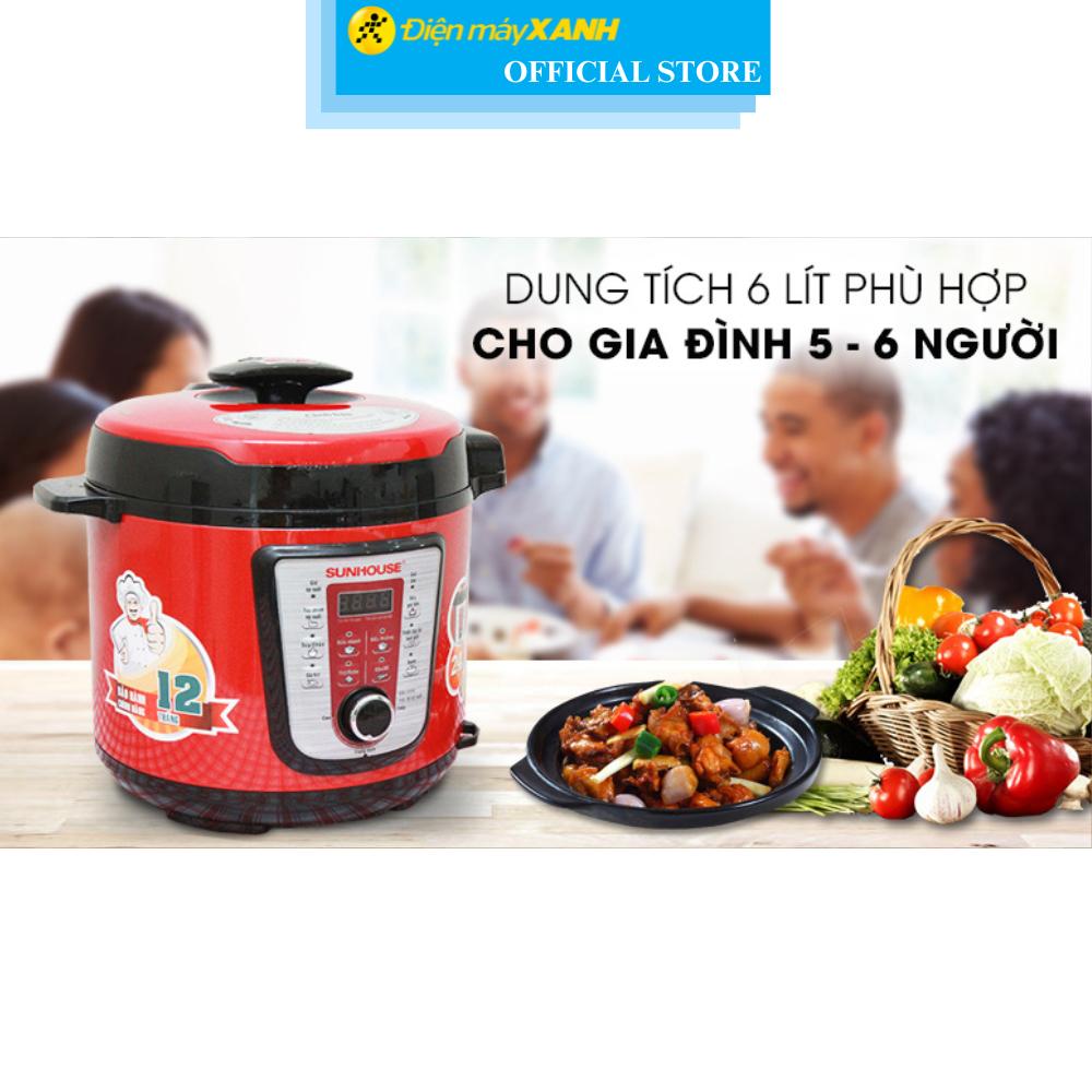 Nồi áp suất điện Sunhouse SHD 1767 6 lít - Hàng Chính Hãng