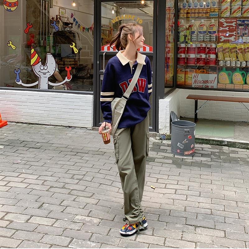 Áo Sweater Polo Nỉ Nam Nữ Dài Tay Form Rộng In Chữ DAW Tay Áo Phối Viền Ngang Thời Trang Zenkonu TOP NAM 247V2