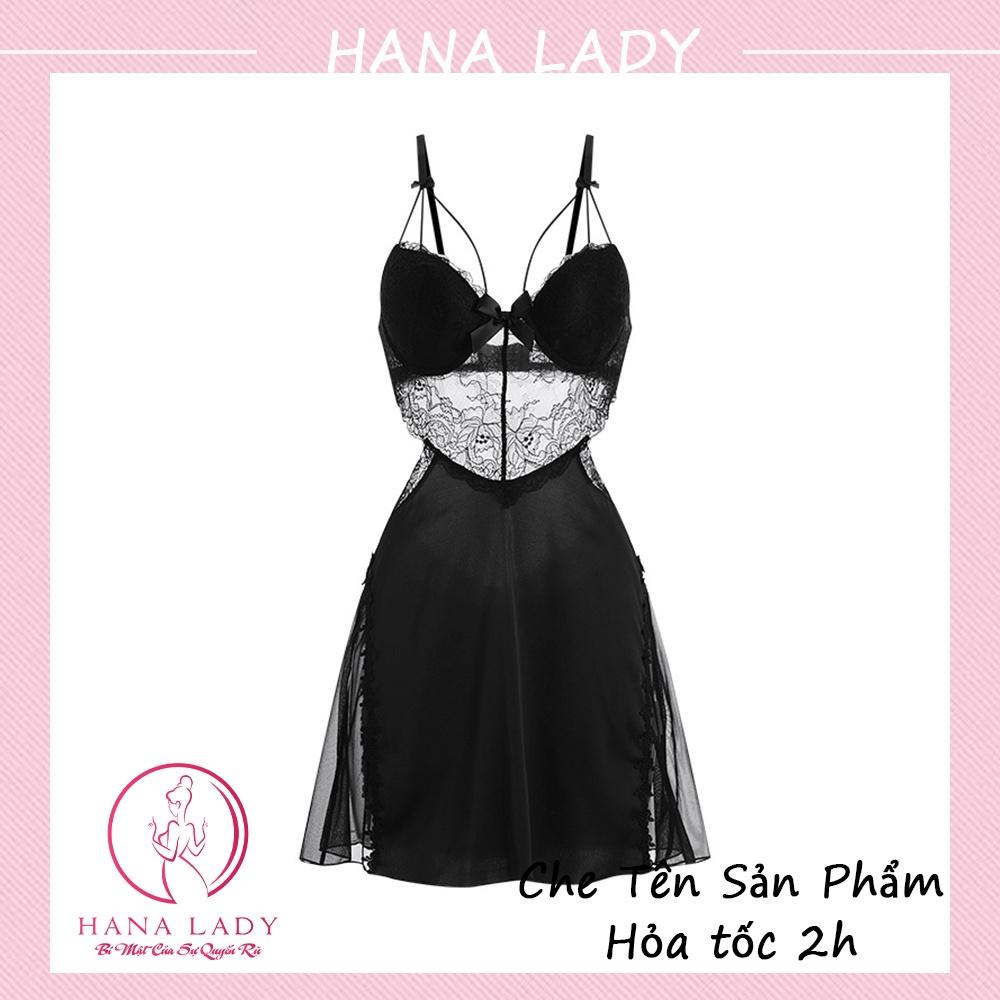 Váy ngủ sexy, đầm ngủ gợi cảm phối ren cao cấp có mút ngực VN513