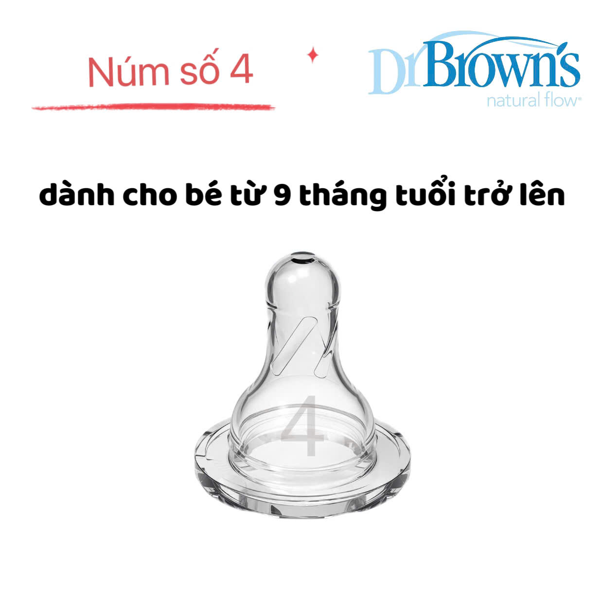 [ Không có vỏ hộp ] - Lẻ 01 cái núm ty thay thế bình sữa Dr.Brown's cổ thường ( cổ hẹp ) dòng Options Plus