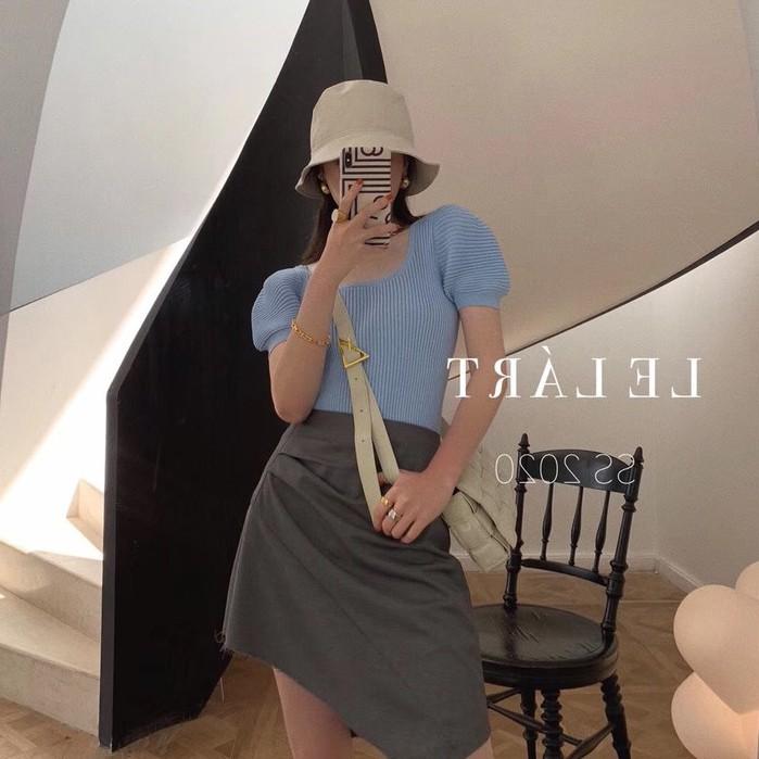 Áo Thun Nữ Tay Ngắn Màu Trơn Phong Cách Hàn Quốc