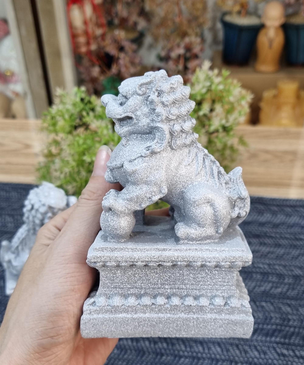 Bộ 02 tượng Kỳ Lân giả đá size 12cm