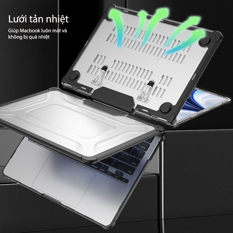 Ốp lưng cho Macbook Pro 14/Pro 16/Air 13/Air 15&quot; Zaki Evoshell Case chống sốc - Hàng Chính Hãng