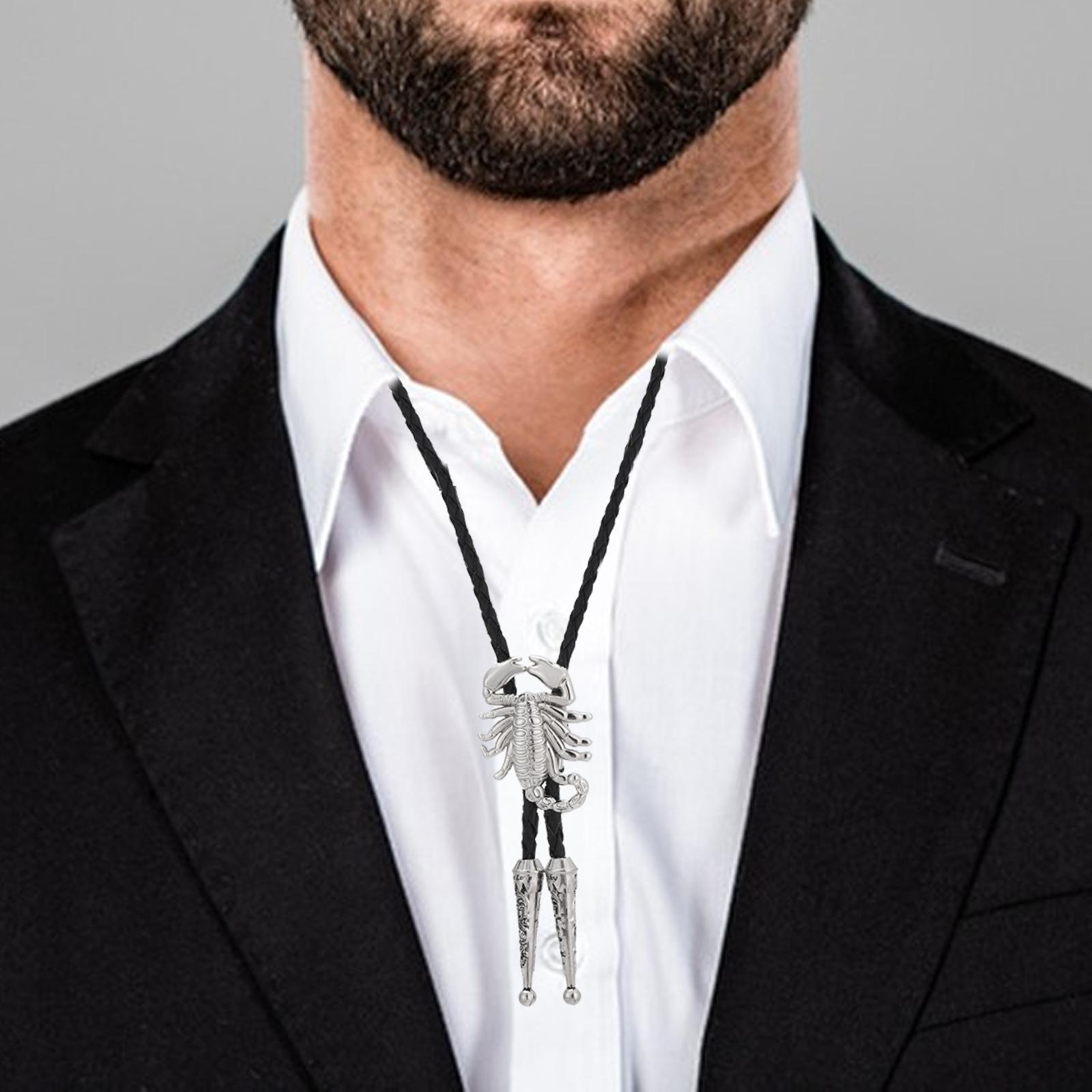 2 pieces Bolo Tie Necklace Pendant Vintage Style Adjustable for Men Women