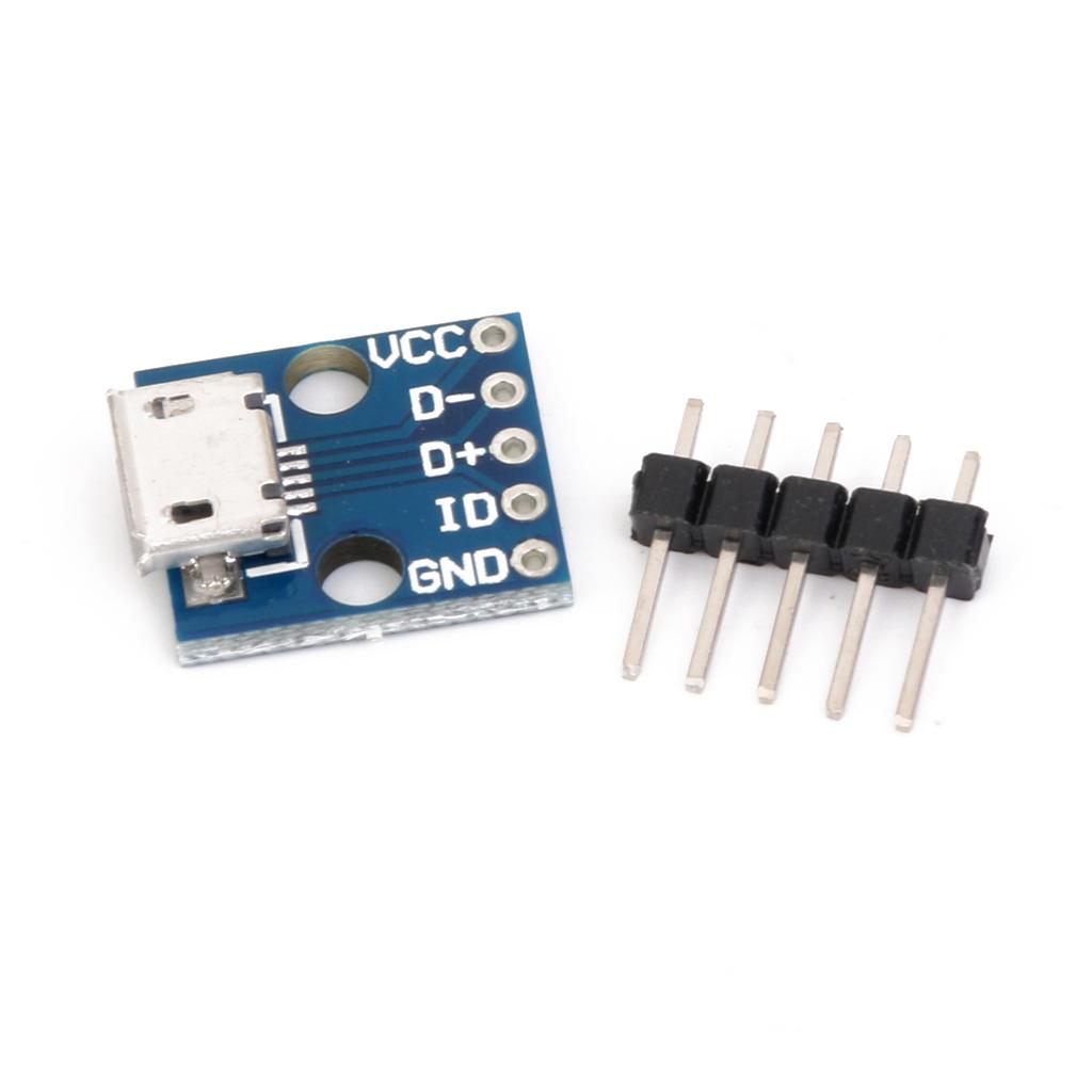 2Pieces USB Micro-B Breakout Board Power Charging Converter Module