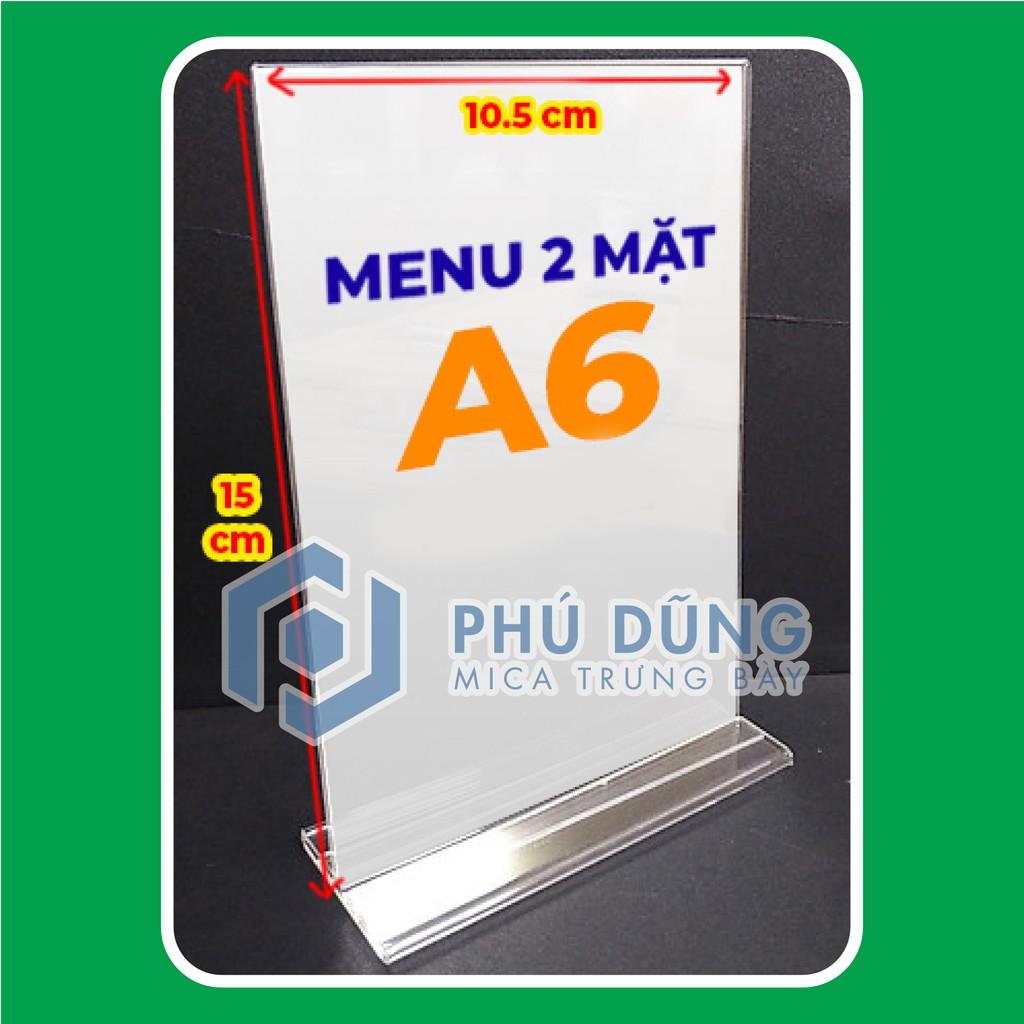 Kệ Menu Mica ĐỨNG A6 - Đế Lùa Tiện Lợi