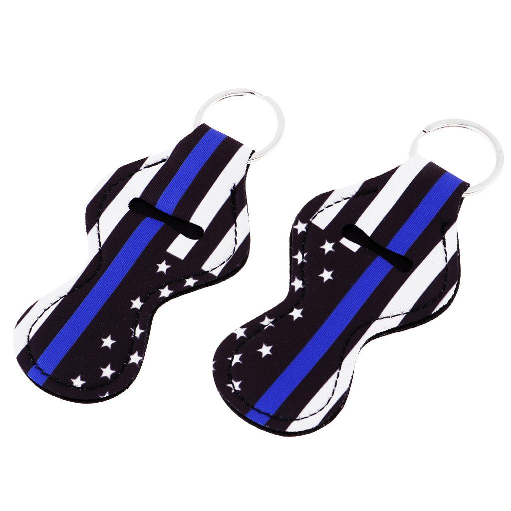 10x Cute Design Chapstick Lipstick Holder Keychain for Women Gifts -Blue