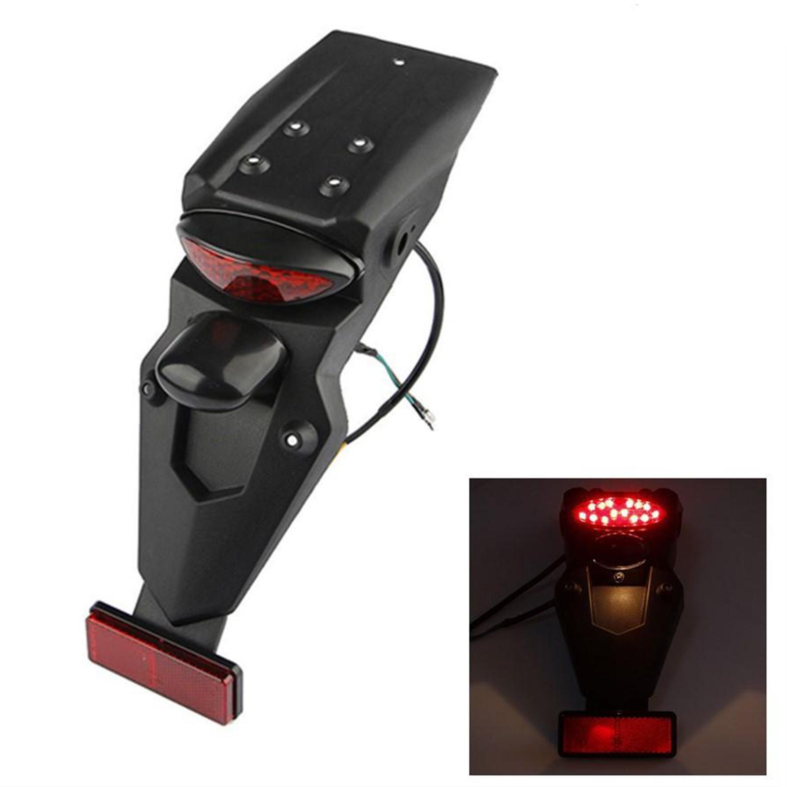 Motorbike Motorcycle Rear Mudguard LED Brake Tail Light for