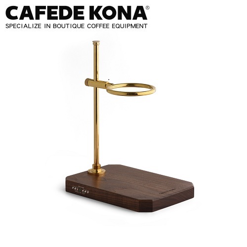 Giá đỡ phễu pha cà phê mạ vàng chân đế gỗ CAFE DE KONA