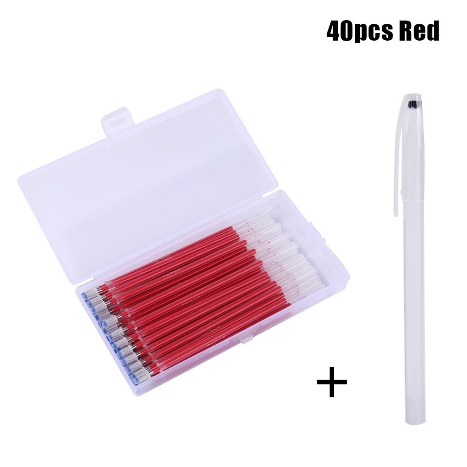 80Pcs Disappearing Heat Erasable Ink Fabric Marker Pen Refills for Tailors Chalk Gel Pens Sewing Tools Accessories