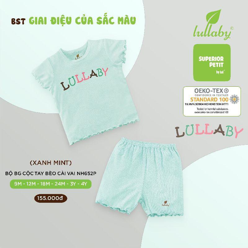 Bộ cộc tay Lullaby, bộ cài vai peptit bé trai, bé gái 0-4 tuổi cao cấp