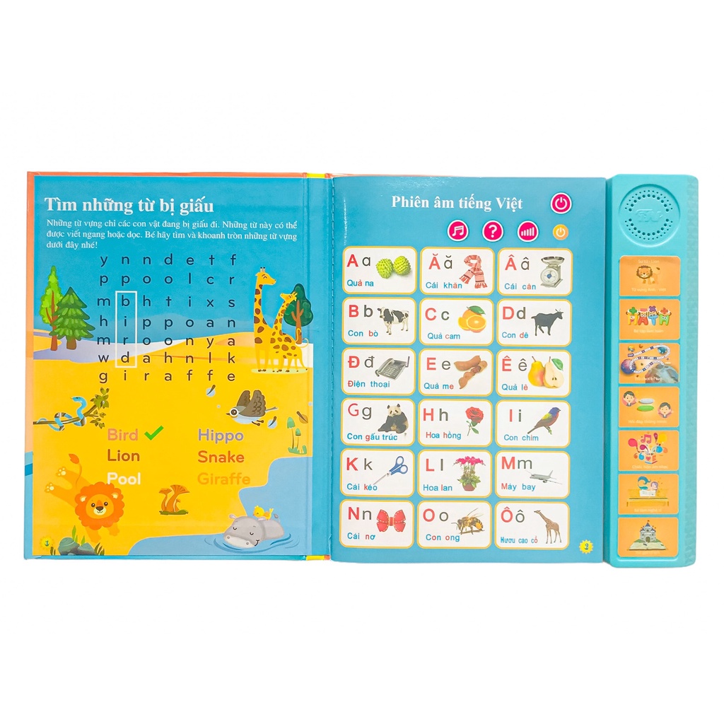 Sách nói Điện tử Song ngữ Anh - Việt cho trẻ em - Sách điện tử đa chức năng giáo dục sớm