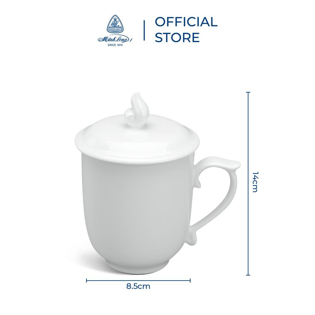 Ca trà sứ Minh Long 0.3L - Mẫu đơn Trắng