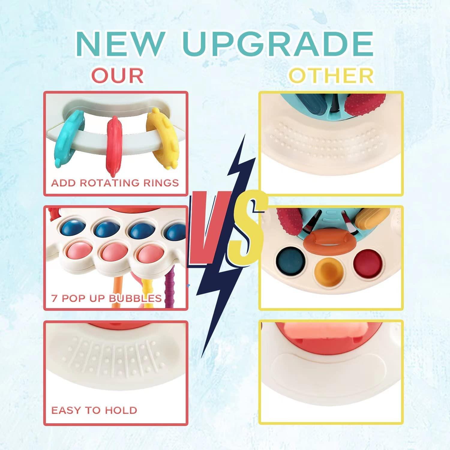 Đồ chơi cảm giác của em bé, dây răng đồ chơi trong thức ăn silicone cho em bé chất lượng, động cơ tốt, đồ chơi du lịch, đồ chơi giáo dục cho 1 đến 3 cô gái trẻ