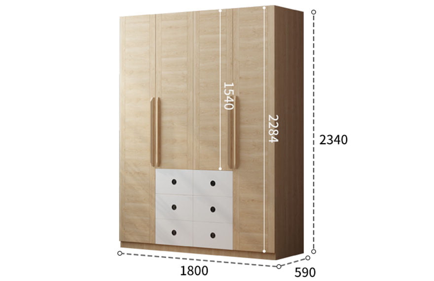 Tủ để quần áo gỗ sồi tự nhiên cao cấp