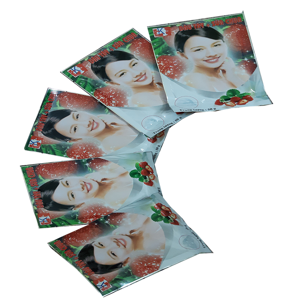 Mặt nạ giấy dưỡng trắng hồng da từ Dâu tây + Sữa chua 50g