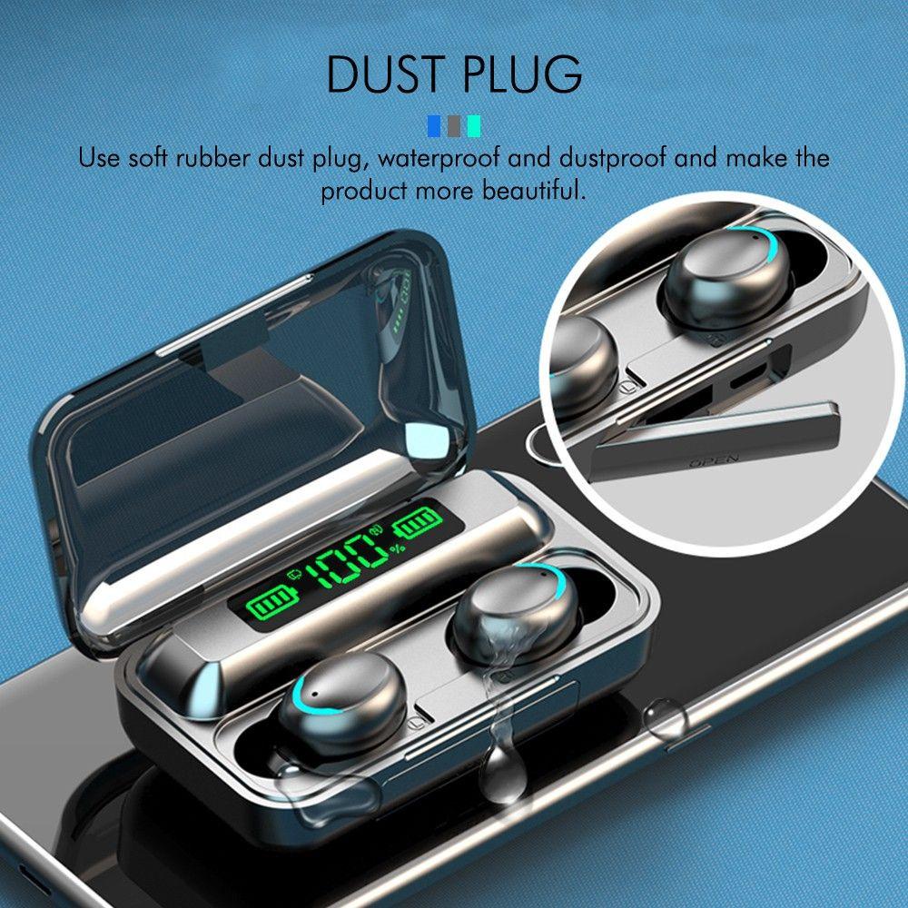 Tai nghe Bluetooth không dây 5.0 MINPRO - AMOI F9 PRO nút cảm biến vân tay chống nước kèm sạc 2.000mAh