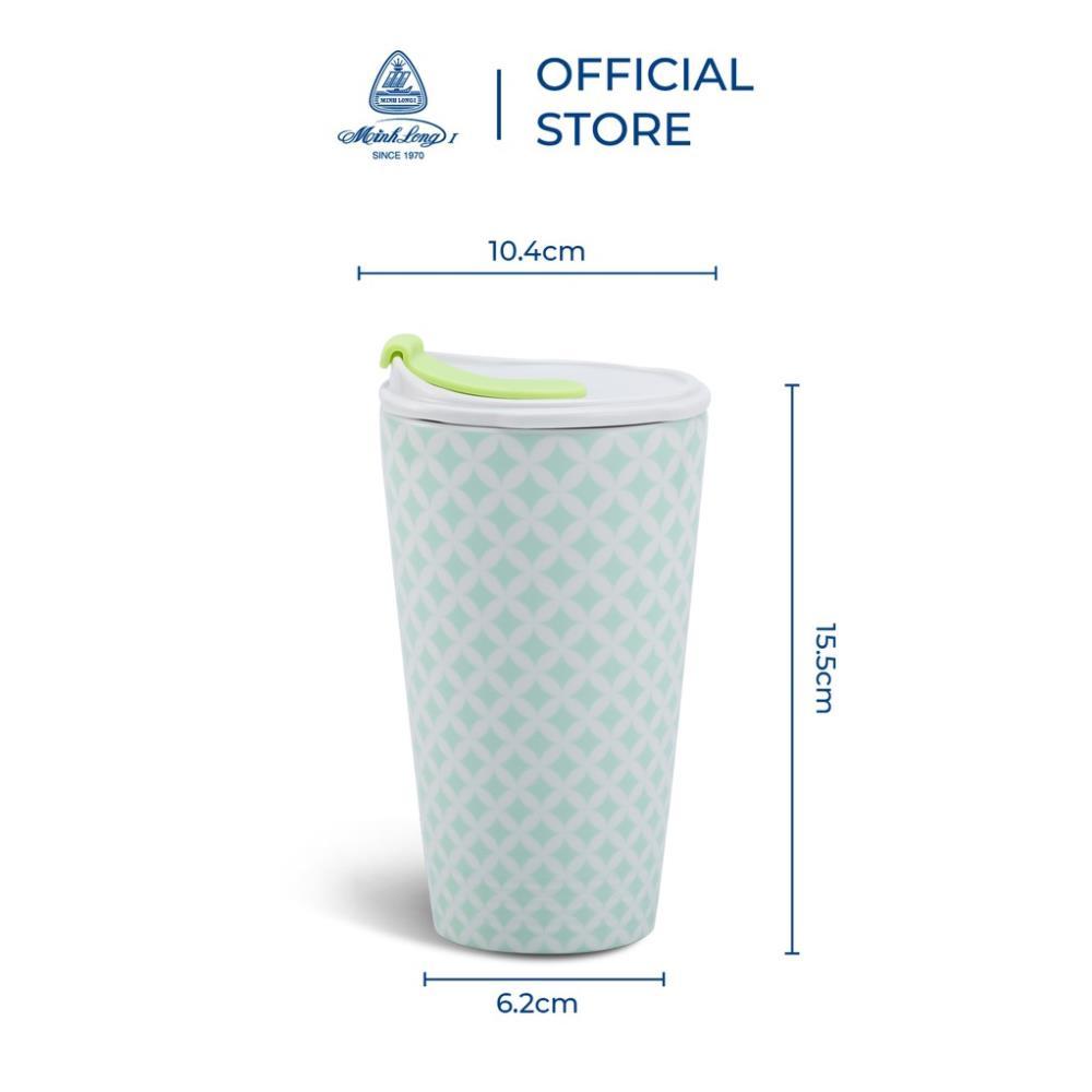 Ly sứ dưỡng sinh Minh Long 0.48 L - nắp ống hút - Penny 1