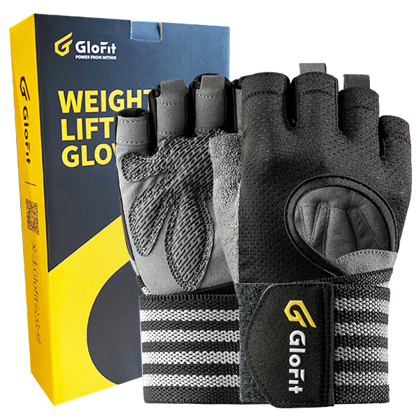 Găng Tay Tập Gym Glofit Hở Mu - Dây Quận Trợ Lực Cổ Tay,  Weight Lifting Gloves (Professional