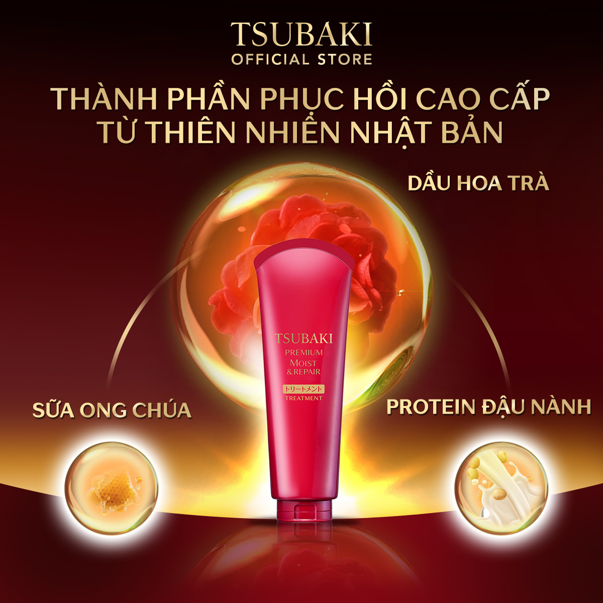 Kem Xả TSUBAKI Dưỡng Tóc Bóng Mượt 180g