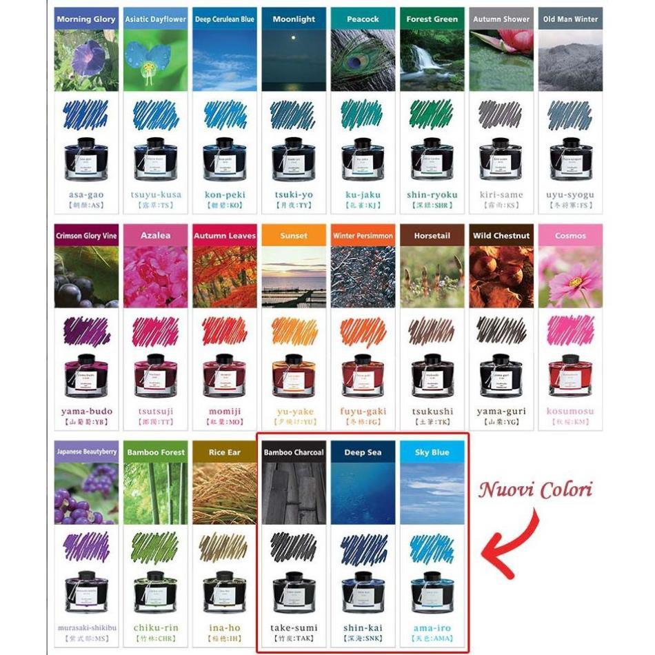 Mực Iroshizuku 50ml, Lọ Mực Được Sản Xuất Thủ Công, Màu Tươi Sáng, Không Lắng Cặn - Hàng Chính Hãng