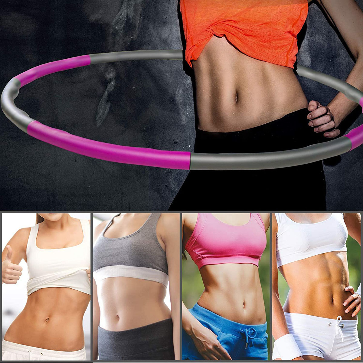 Vòng Lắc Giảm Eo Massage Hoop Với Hạt Massage Lồi Trên Vòng Đường Kính Sau Lắp 98cm Giảm Eo Giảm Mỡ Bụng hiệu quả