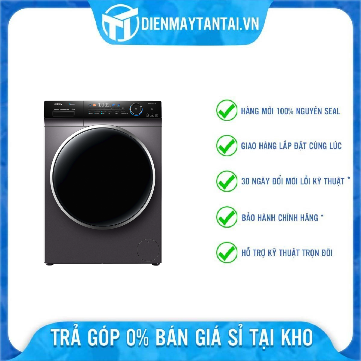 Máy giặt Aqua Inverter 11 kg AQD-DD1101G - Hàng chính hãng