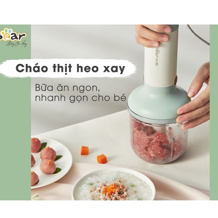 Bộ Máy Xay Bear-JBQ-B50E1 Đa Năng Xay Ăn Dặm, Xay Cháo, Xay tỏi ớt, Đánh Trứng Cầm Tay Tiện Lợi an toàn - Hàng chính hãng