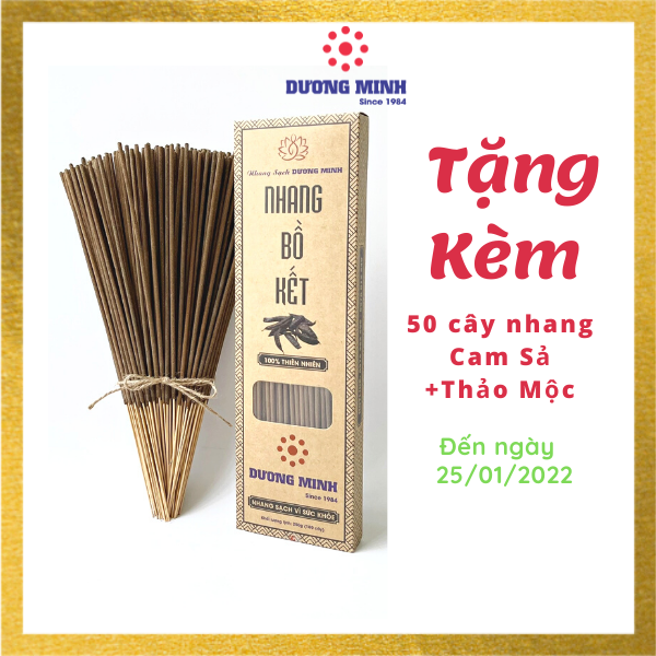 Nhang Bồ Kết Dương Minh hộp 180cây nhang 30cm nhang sạch 100% tự nhiên nhang thắp và xông nhà hương nhang thơm an toàn không hóa chất