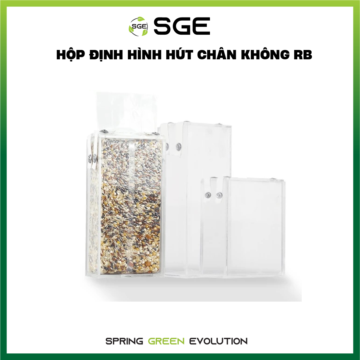 Hộp Định Hình Gạo RB2000. Chế Tạo Từ Nhựa Acrylic Đặc Biệt Dày Dặn Và Cứng Cáp, Chịu Được Lực Tác Động Cao Từ Bên Ngoài.