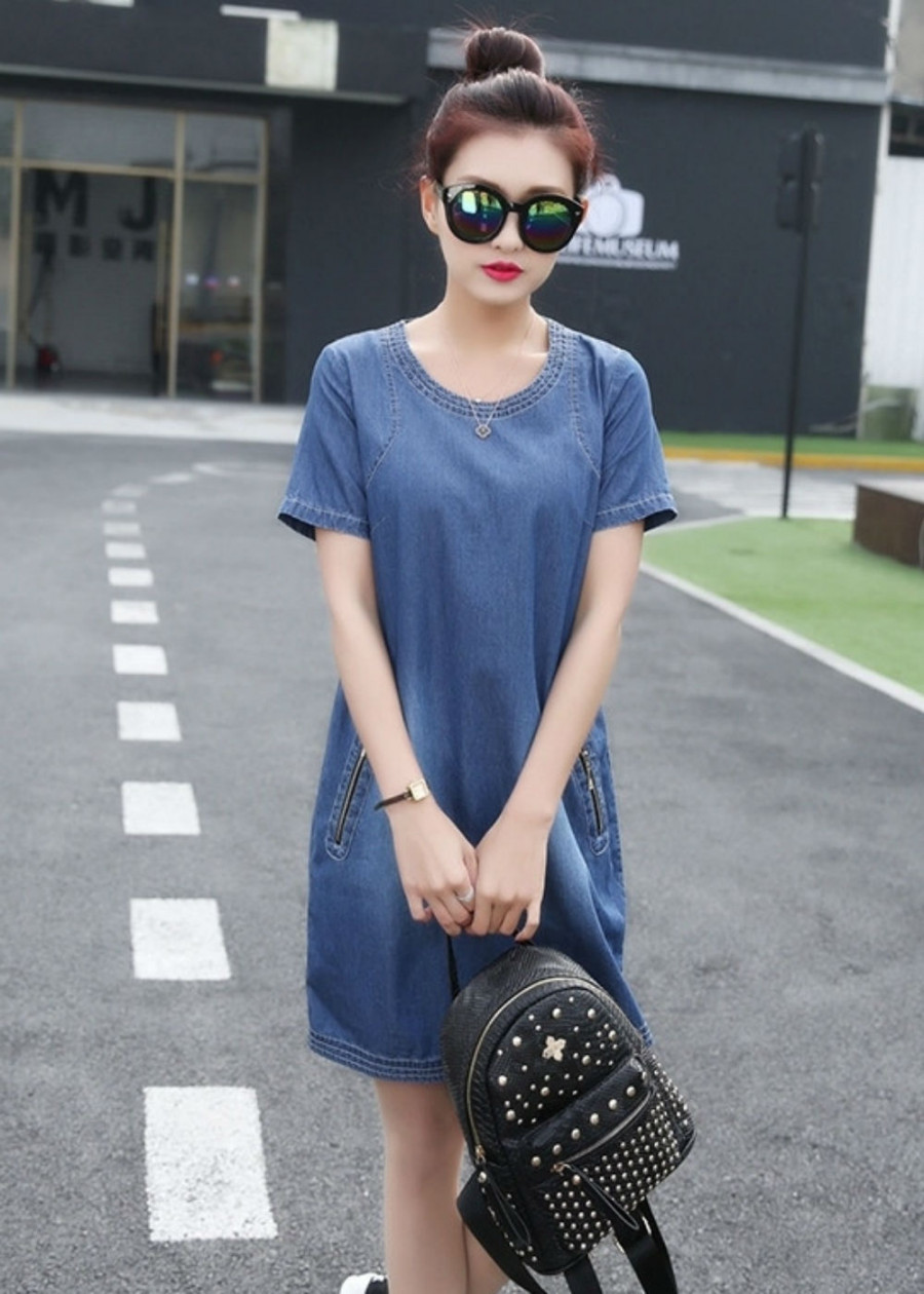 Đầm Jean Nữ D725 - Xanh