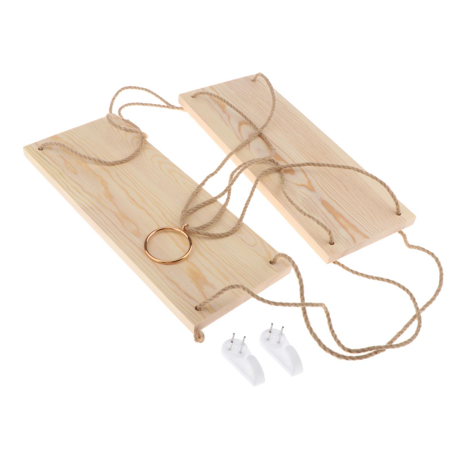 Wooden Floating Shelves with String Rope Hanging Floating Shelves