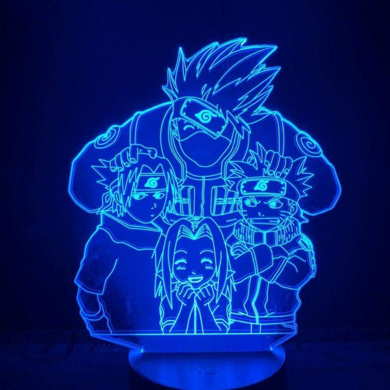 Đèn bàn, đèn ngủ Led 3D mẫu đội 7 Naruto Anime - Quà tặng bạn bè, sinh nhật, văn phòng, trang trí bàn làm việc