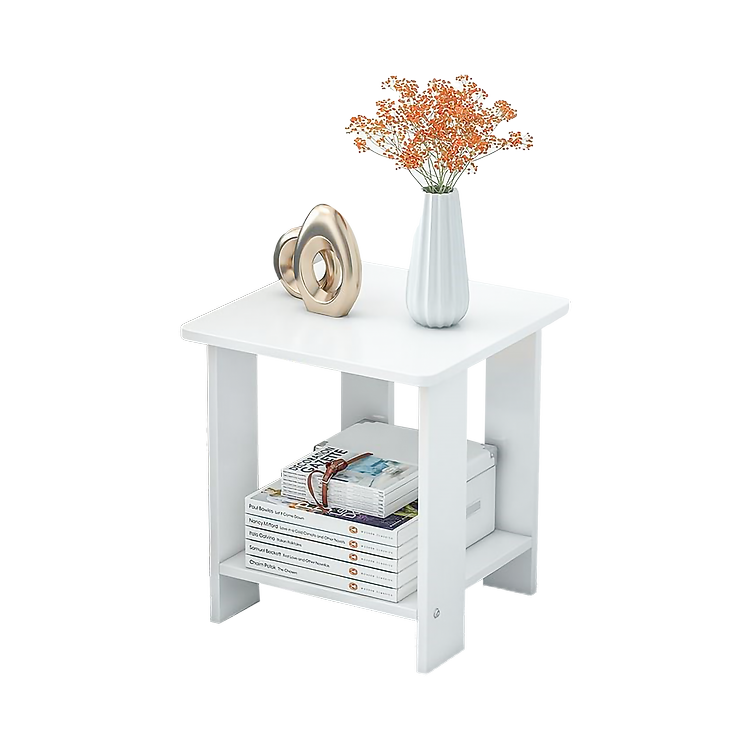Tủ Tab Đầu Giường 2 Tầng Để Đồ, Đèn Ngủ Kệ Decor Bằng Gỗ MDF Trang Trí Phòng Ngủ, Phòng Khách
