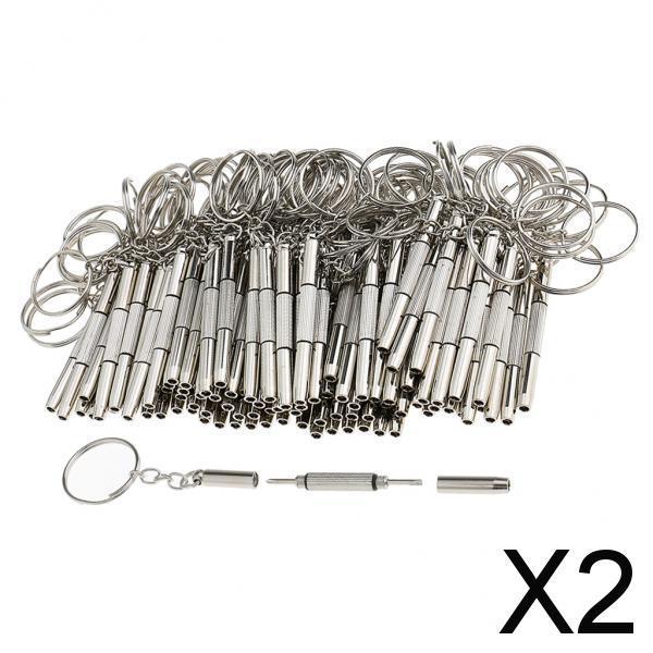 2x100 Pieces 3 in 1 Eyeglass Sunglasses Cellphone Watch Screwdriver Repair Kit