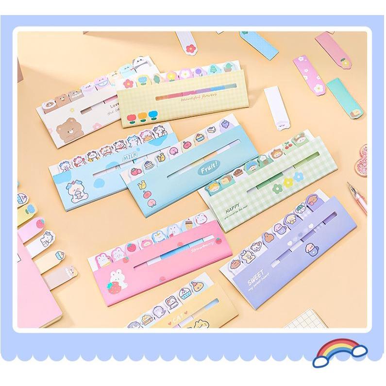 Xấp 120 miếng giấy ghi chú nhiều màu sắc xinh xắn H142