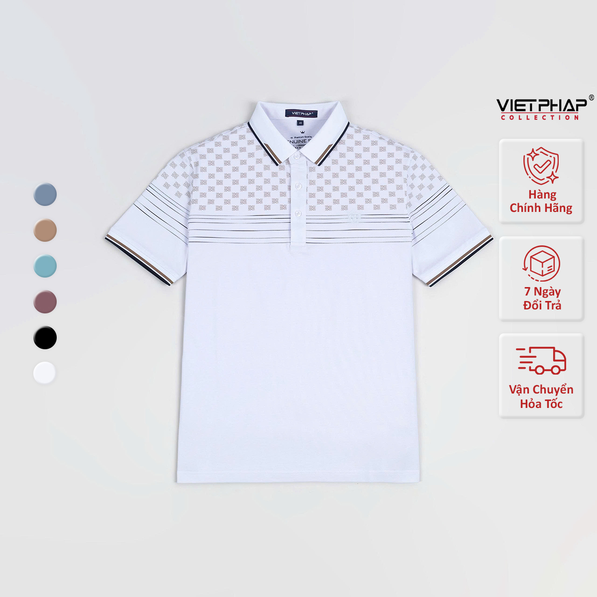 Áo Polo Nam VIỆT PHÁP Form Luxury – Thun Cá Sấu Lạnh, lịch lãm, sang trọng 35834