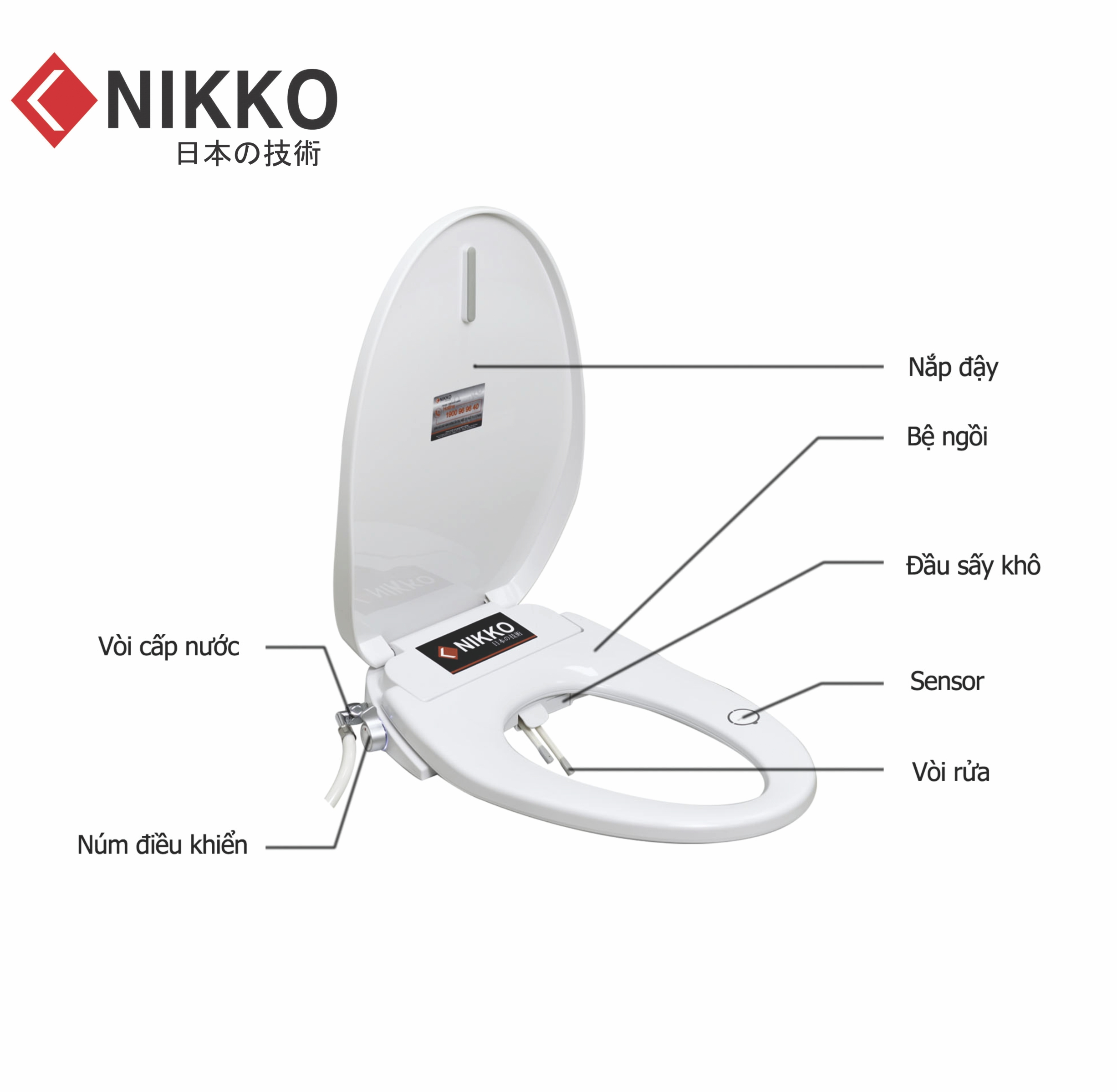 Nắp rửa bồn cầu thông minh Nikko P69062