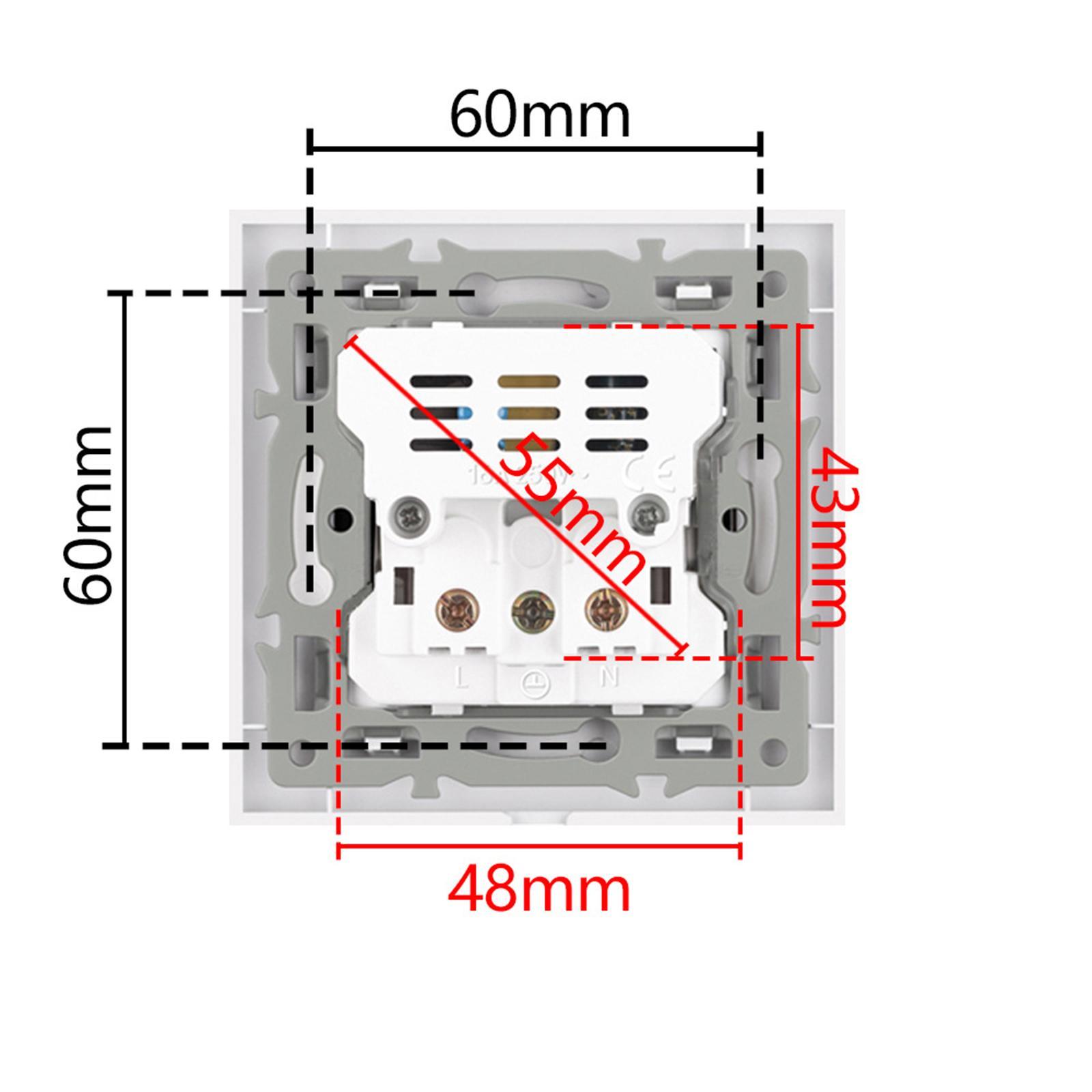 Wall Mounted Socket Square Panel European Plug Socket Widely Used for Home