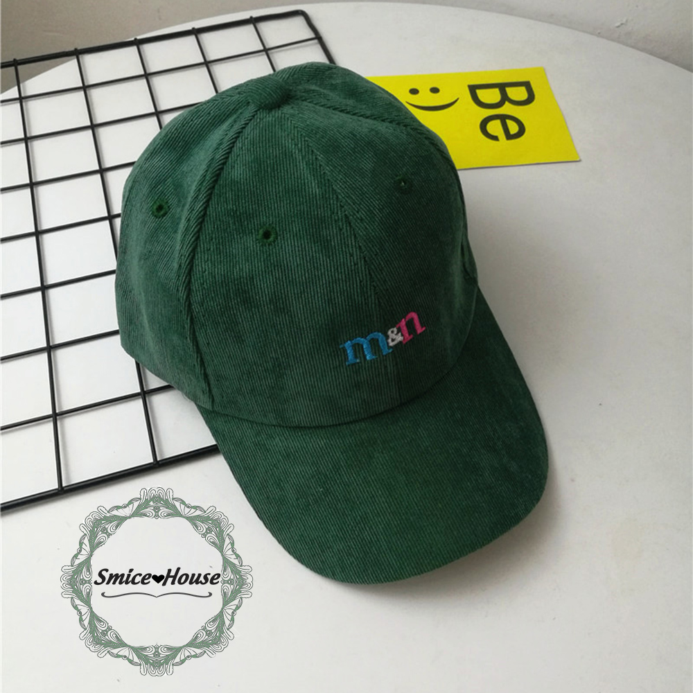 Mũ lưỡi trai vải nhung thêu chữ m&amp;n dành cho cả nam và nữ phong cách hiphop, nón kết nam nữ cá tính - Smice House