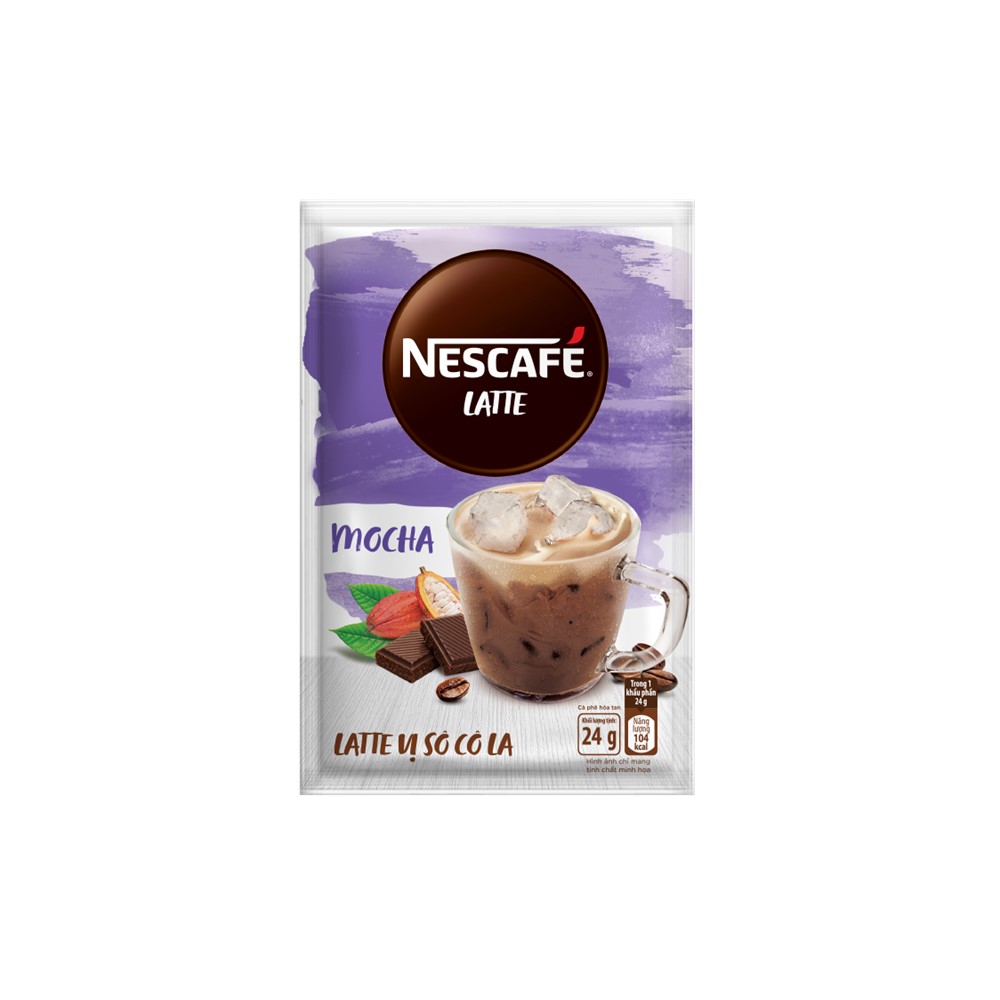 Combo 3 hộp cà phê hòa tan Nescafé Latte vị sô cô la (Hộp 10 gói x 24g) - [Tặng bộ 3 ly thủy tinh]