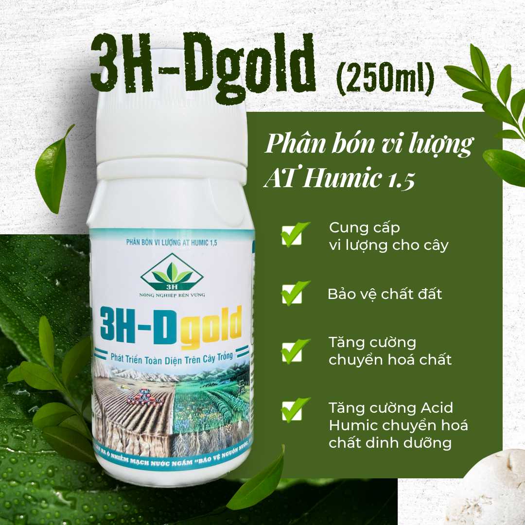 Phân bón vi lượng AT Humic 1,5 3H-Dgold - Phát triển toàn diện cây trồng 250 ml - CAY.CH.OS.010005