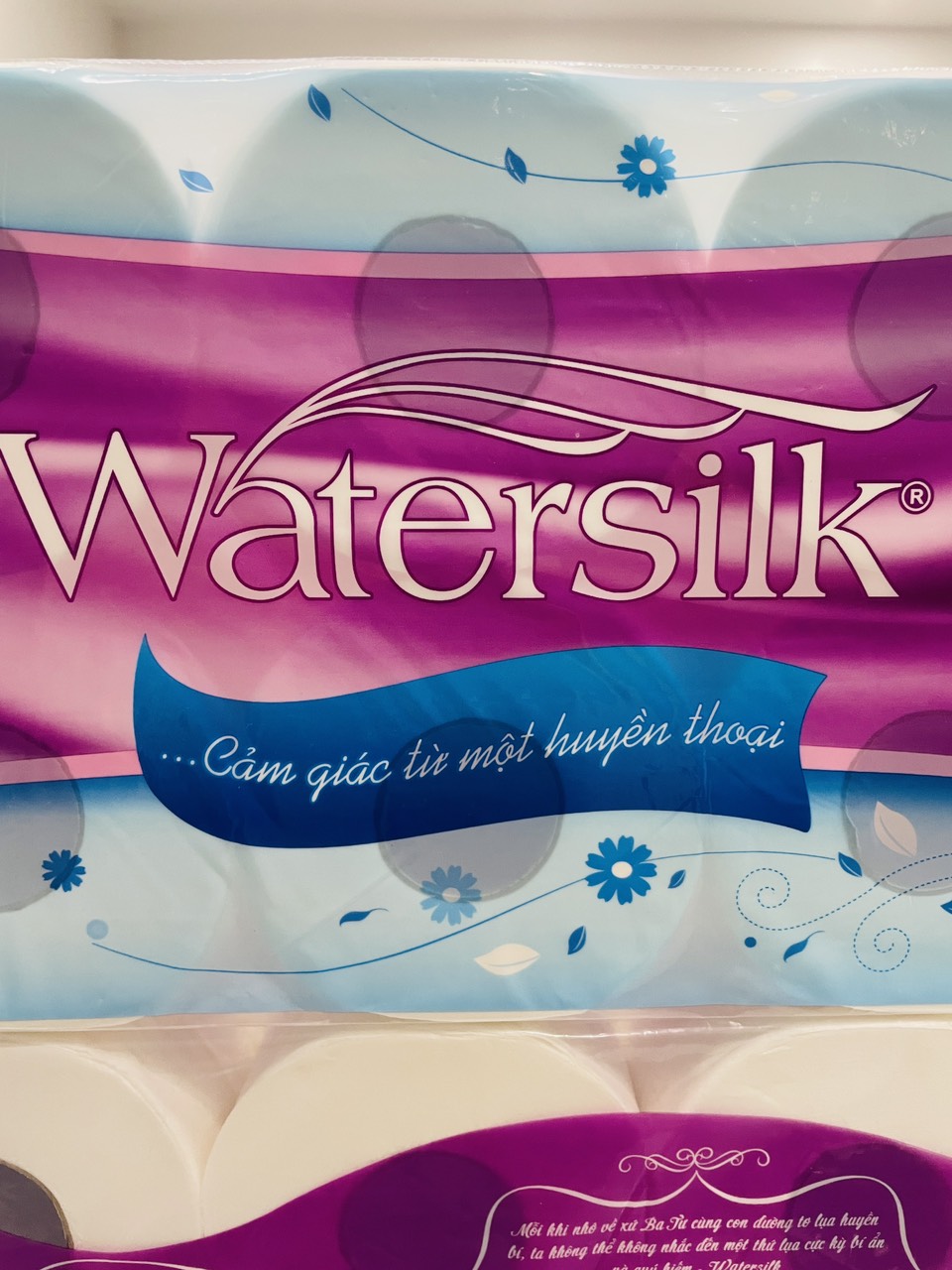 Giấy vệ sinh WATERSILK ECO 36M (R) Có Lõi 3 Lớp siêu dai mịn 1.5Kg - 100% Bột giấy nguyên sinh - Hàng chính hãng.
