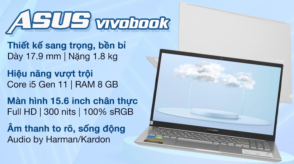 Asus A515EP i5 1135G7/8GB/512GB/2GB MX330/15.6&quot;F/Win10/(BN544T)/Bạc - Hàng chính hãng